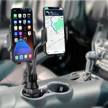 Unbrand Evrensel Çift Kafa Esnek Çubuk Araba Bardak Tutucu Telefon Montaj Standı Ayarlanabilir Braket (Yurt Dışından)