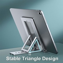 Unbrand H12 Katlanabilir Alüminyum Alaşımlı Telefon Tablet Tutucu Standı iPhone 16/16 Plus / 16 Pro / 16 Pro Max Masaüstü Ayarlanabilir Cep Telefonu Braketi - Kırmızı (Yurt Dışından)