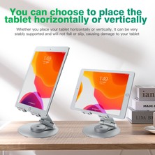 Unbrand P57 Çok Işlevli Masaüstü Telefon Standı Katlanır 360° Dönen Metal Tablet Tutucu Canlı Akış Için - Gümüş (Yurt Dışından)