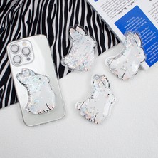 Unbrand Quicksand Tavşan Hava Yastığı Telefon Tutucu Yapışkan Yapışkan Anti-Damla Cep Telefonu Dekoratif Kickstand (Yurt Dışından)