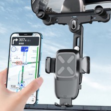 Unbrand R010 Çok Fonksiyonlu Geri Çekilebilir Cep Telefon Araba Montaj Evrensel Araç Dikizli Ayna Telefon Tutucu - Siyah (Yurt Dışından)