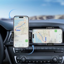 Unbrand X17 Araba Hava Çıkışı Montajlı Telefon Tutucu Temperli Cam Panel Manyetik 15W Kablosuz Şarj Cihazı (Yurt Dışından)