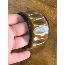 Gönülden Tasarım Desenli Kemik Kadın Bilezik Çap 7 cm