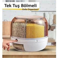 Daisy Kuru Gıda ve Bakliyat Organizeri 360° Dönebilen 6 Bölmeli Ayrıştırıcılı Hava Geçirmez Saklama Kabı