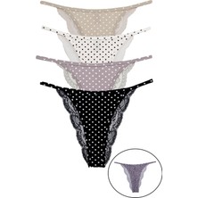 Vanilya Secret Dantel Pamuklu Brezilyan 4'lü Paket