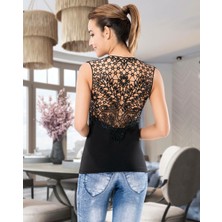 Les Passent Derya Kurşun Sıfır Kol Güpür Dekolteli Atlet 133