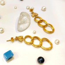 Altın Ofisi Saman Yolu Sallanan Vidalı Küpe 22 Ayar Altın Hd Videolu