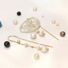 Altın Ofisi Dorika Toplu Inci Sallanan Zincir Küpe 14 Ayar Altın Hd Videolu