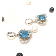 Altın Ofisi Sallanan Aqua Tek Taşlı Küpe  Küpe 14 Ayar Altın Hd Videolu