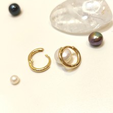 Altın Ofisi 11.5mm Döküm Klaşik Küçük Halka Küpe 14 Ayar Altın