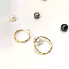 Altın Ofisi 17.5mm Klasik Halka Küpe Altın Hd Videolu