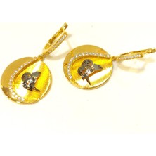 Altın Ofisi Sallanan Tuğralı Küpe 14 Ayar Altın 4K Videolu