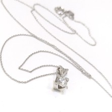 Altın Ofisi 0,30CT Pırlanta Tektaş Kolye 18 Ayar Altın