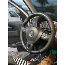 İmza Volkswagen Jetta 2011-2014 Araca Özel Direksiyon Kılıfı (5d Kristal Karbon Soft Nokta)
