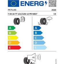Petlas 7.50-16 Tt 121/120J 12PR NB37 Çeker Kamyonet Dört Mevsim Lastiği (Üretim Yılı: 2024)