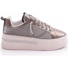 DGN 2580 Kadin Silver Taşli Sneakers Ayakkabi