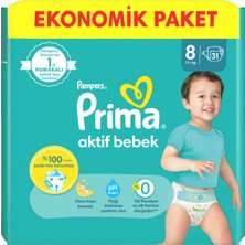 Prima Bebek Bezi Aktif Bebek 8 Beden 31 Adet  Fırsat Paketi