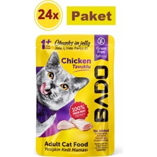 Bado Yetişkin Yaş Kedi Maması Tavuk Etli 85Gr 24'lü