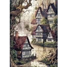 Tablomega Ahşap Mdf Puzzle Yapboz Köy Evleri Batık Gemi 120 Parça 25*35 cm