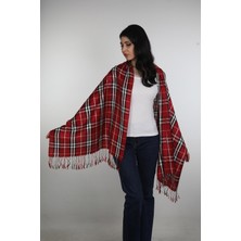 Bordo Siyah Viskon - Cotton Şal