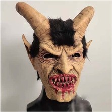 Yanglu Erkek Krampus Demon Maskesi Film Cosplay Koyun Boynuzu Şeytan Kafa Kapağı (Yurt Dışından)