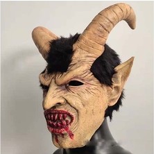 Yanglu Erkek Krampus Demon Maskesi Film Cosplay Koyun Boynuzu Şeytan Kafa Kapağı (Yurt Dışından)