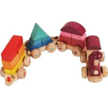 Wood Toys Geometrik Vagonlu Tren