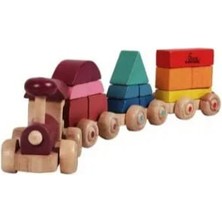 Wood Toys Geometrik Vagonlu Tren