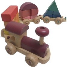 Wood Toys Geometrik Vagonlu Tren