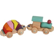 Wood Toys Yarım Daire Vagonlu Ahşap Tren