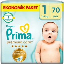 Prima Bebek Bezi Premium Care 1 Numara 70 Adet Yenidoğan Ekonomik Paket