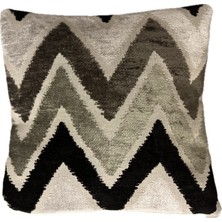 Po Home & Living Budapest Zigzag Desenli Chenille Dokuma Kırlen Kılıfı 43x43 cm