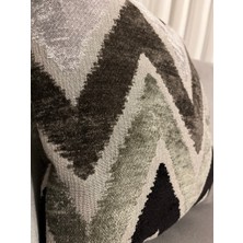 Po Home & Living Budapest Zigzag Desenli Chenille Dokuma Kırlen Kılıfı 43x43 cm