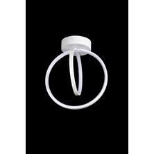 Fer Avize Hector Modern Tasarım Beyaz Renk Salon Mutfak Hol Beyaz Led 2 Li Avize