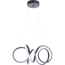 Fer Avize Helezon Modern Tasarım Yatak Odası - Salon - Mutfak Siyah Renk Beyaz Led Avize