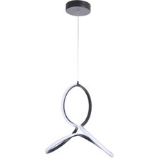 Fer Avize Panama Modern Tasarım Siyah Renk Yemek Masası Üstü - Mutfak - Salon Beyaz Led Sarkıt Avize