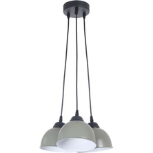 Fer Avize Zero Modern Tasarım Yatak Odası - Cafe - Mutfak - Salon Yeşil Renk 3 Lü Avize