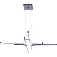 Fer Avize Nancy Modern Tasarım Siyah Renk Yemek Masası Üstü - Mutfak - Salon Beyaz Led 4 Lü Sarkıt Avize