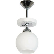 Fer Avize Bolivar Beyaz Renk Gövde Beyaz Camlı Hol - Mutfak Tekli Avize