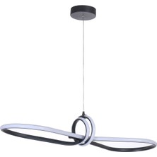 Fer Avize Papyon Modern Tasarım Yatak Odası - Salon - Mutfak Siyah Renk Beyaz Ledli Led Avize