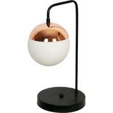 Fer Avize Rima Modern Tasarım Siyah Renk Beyaz Camlı Masa Lambası