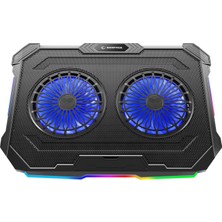 Rampage Sirius S46 RGB Işıklı 2 Fanlı Yükseklik Ayarlı 125 *125*15 2 USB Port Notebook Soğutucu