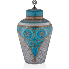 Decorium Sahip Ata 50 cm 2 Parça Kapaklı Dekoratif Cam Vazo 9-03010065