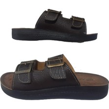 Gezer Erkek Kahve Çift Tokalı Ultra Hafif Günlük Şık Terlik Gezrr8-0977