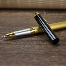 Isme Özel Şeffaf Kutulu Siyah Işlemeli Roller Kalem