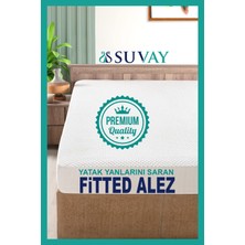 Suvay Premium Ultra Soft Sıvı Geçirmez Fitted Full Kenar Alez Tek Çift Kişilik Beyaz Renkli Yatak Koruyucu