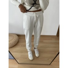 Beyaz Jogger Eşofman 40