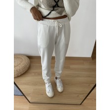 Beyaz Jogger Eşofman 40