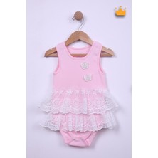 Babyhola %100 Pamuk Kız Bebek Çift Kat Elbise Atlet Badi 3527