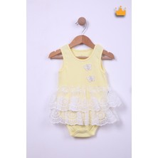 Babyhola %100 Pamuk Kız Bebek Çift Kat Elbise Atlet Badi 3527
